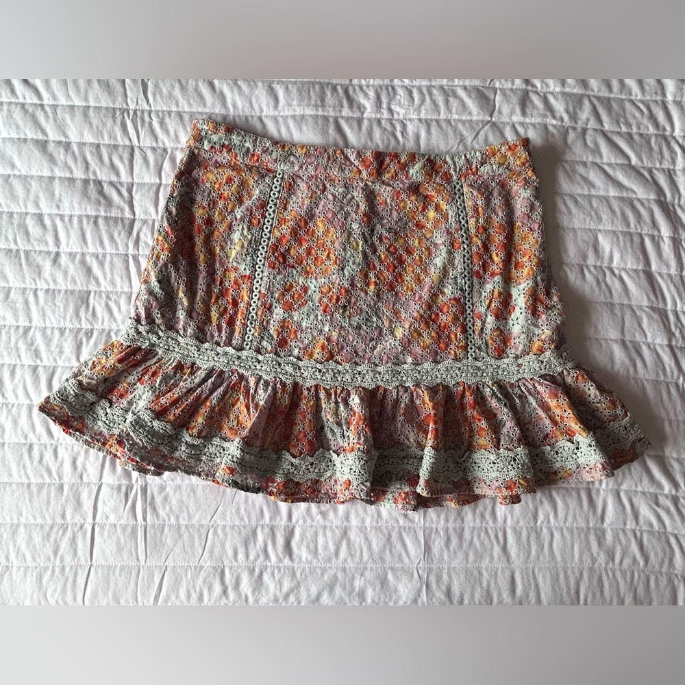 Sam Edelman Multicolor Lace Mini Skirt